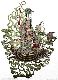 清代陕西皮影八仙过海之吕洞宾