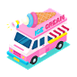 卡通冰淇淋车png