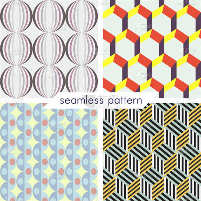 组的四维矢量无缝的几何 patterns...