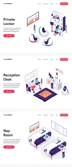 2.5D科技产品AI机器人5G通讯安全网页UI插画Sketch格式AI格式素材-淘宝网