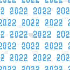 新年快乐天衣无缝。2022年几何刻字。简单的程式化的数字。新年贺卡。矢量插图孤立