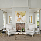 Traditional formal living room in Austin with white walls and no tv.