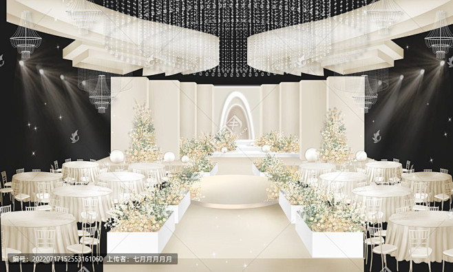 奶油色系婚礼效果图