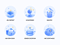 Default state blue design icon illustration mirocat ui vector