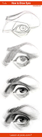 Draw realistic eyes with this step-by-step instruction. Full drawing lesson at proko.com/7: 