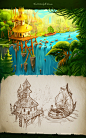 Landscape Concepts : We’ve created a new collection of concepts and landscapes, where you can find fantastic animals, odd angle of view with combination of warm & cold colors. Hope you will feel the magic of unknown islands)