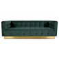 Delano Sofa in Velvet : Introducing Modshop's newest addition to our Delano sofa collection . This handcrafted, customizable sofa features a brass toekick base and delicately folded bi