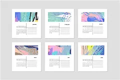 创意日历抽象多边形几何海报背景图案 AI矢量设计素材 (1)