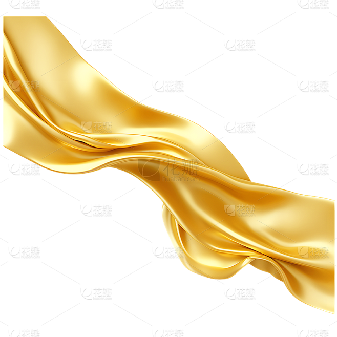 通用金色丝带绸带装饰元素