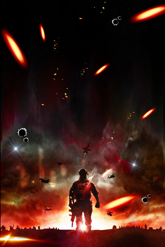 14:10:46绝地求生吃鸡网游psd分层封面素材-军事战争月夜啸声同采自