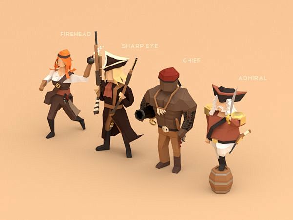 Low poly pirates