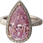 pink pear shaped diamond ring