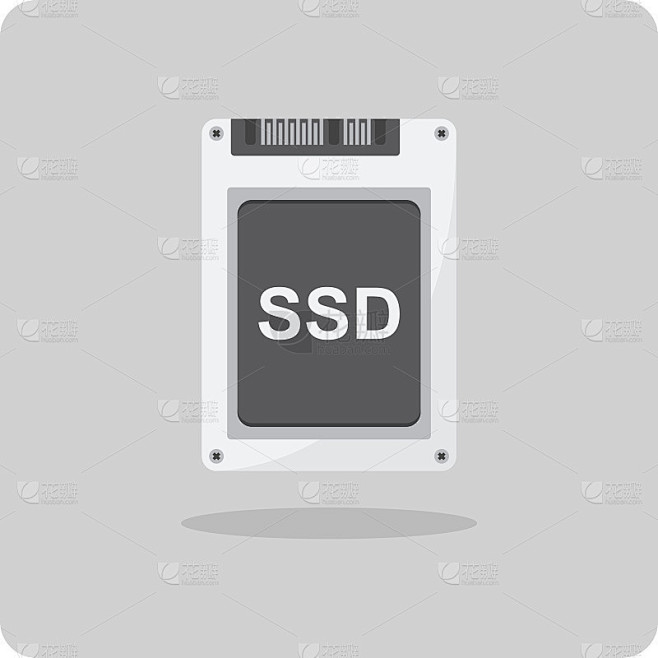 平面图标矢量，固态硬盘(SSD)