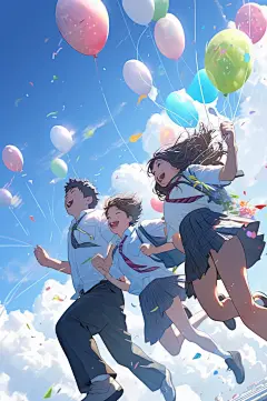 数字艺术学生放假开心过暑假扁平风插画-众图网