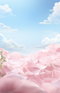 wallpaper of the ipad in pink flowers against sky, in the style of richard tuttle, delicately rendered landscapes, xiaofei yue, hyperrealistic landscapes, surreal animation, fluid and loose, pink and azure