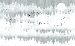 中国风中式古风山水墨电视装饰插画海报背景