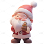 圣诞节平安夜卡通感3D立体圣诞老人人物元素素材