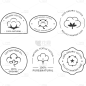 植物通用黑色矢量棉花图标元素素材组合合集