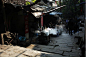 重庆古镇，依山而建的山城，称为：十八梯。