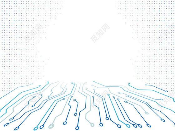 蓝色手绘科技感科技线条发光线条光效矢量元...