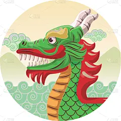 龙舟赛,卡通,可爱的,龙,亚洲,远古的,传统,红色,拟人