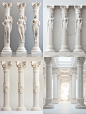 罗马柱石膏像
Roman columns, Roman statues, gypsum material, pure white background, ultra clear details, high-end, clear texture, fashionable, commercial, full of subtle details
