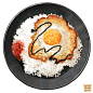 #オリジナル 目玉焼き-Fried Egg, rice & sambal - Cocomeen的插画