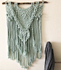 Mint Macrame Wall Hanging // Giant, OOAK, only mint to be made Boho Decor Bohemian Blue Green Wall Decoration Home Accent : Large Macrame wall hanging created with a branch found in local CT on our daily hikes, and buttery soft mint cotton. This mint colo