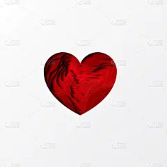 剪纸心的背景设计。纸雕心形带阴影。情人节快乐。2月14日的贺卡。向量