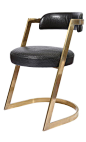 KELLY WEARSTLER | STUDIO DINING CHAIR. A glamorous mix of bronze and leather.: 