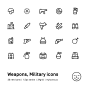 Myicons✨ — Weapons, Military vector line icons pack by Myicons✨ on Dribbble