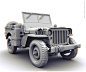 Willys Jeep, OccultArt _ :  Made in a few days for fast hard surface modeling practice in 2011.