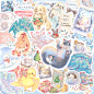 stickers ILLUSTRATION  Digital Art  stationery design Procreate bookmark notebook design keychain