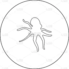 分离着色,大鹞鱼,圆形,黑色,计算机图标,自然,触须,海产,野生动物,食品