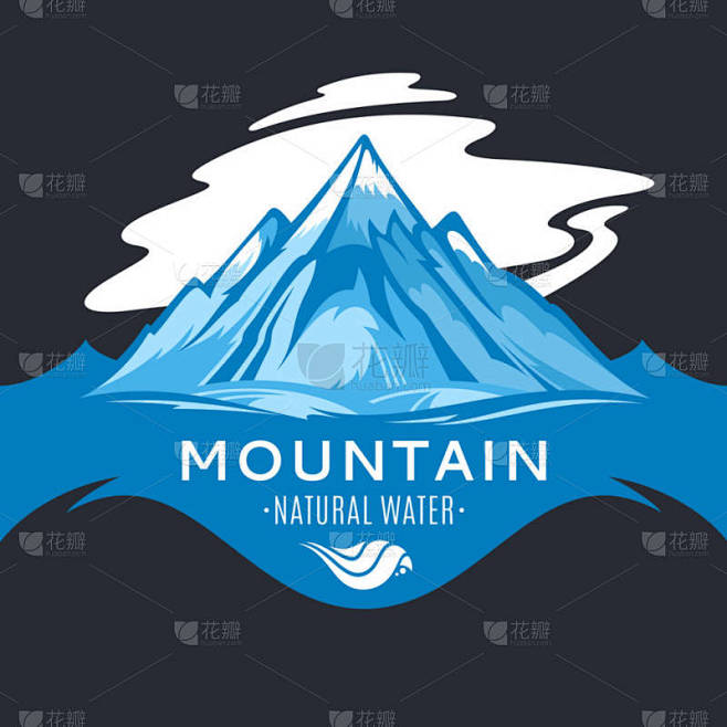 矢量冰山水标志
