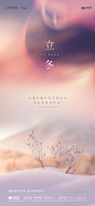 【源文件下载】 海报 立冬 二十四节气 炫彩 极光 简约