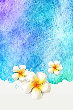 生如夏花蓝色海报背景矢量图平面广告_新图网 https://ixintu.com 夏天 幸福 水彩渲染 海报 混色 生如夏花 背景 花朵 蓝色 鸡蛋花 矢量图