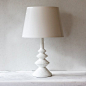 A 1930s classic, this table lamp is powder coated in a white finish. Each one is molten metal poured into a handcrafted mold.