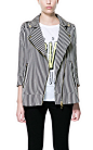 Image 2 of STRIPED BLAZER WITH ZIPS from Zara 