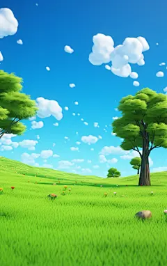 简约蓝天白云壁纸素材图AI图