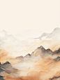 绿色山水古风山水夜景路灯椅子壁纸