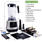 Aimores Commercial Blender for Smoothie, Ice, Juicer, Food, Fruit, Milkshake and Pastry, Heavy Duty Kitchen Blender, 75oz Pitcher, 6 Sharp Blades, with Tamper & Recipe, CE & LFGB & Rosh Silver: Amazon.co.uk: Kitchen & Home