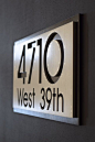 Custom solid aluminum house number and street name plaque.