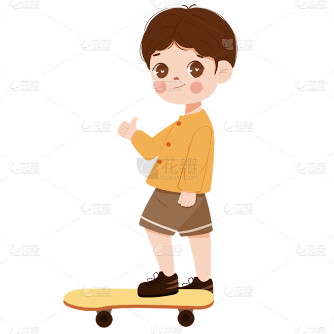 小男孩点赞动作儿童元素
