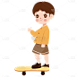 小男孩点赞动作儿童元素