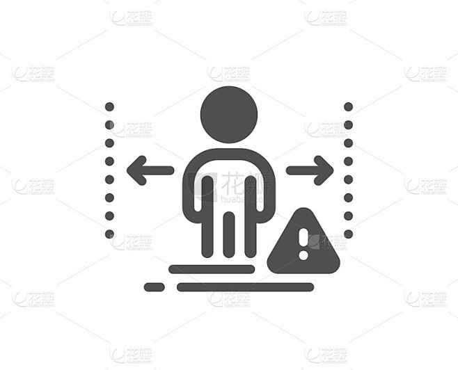社会距离图标。人隔离的迹象。向量
