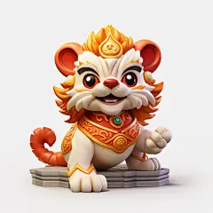 简约立体狮子素材图AI图