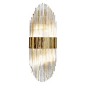 modernist glass rod and brass banded skyscraper style sconce - italian c1970