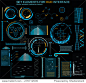 set HUD elements Abstract future, concept vector futuristic blue virtual graphic touch user interface  