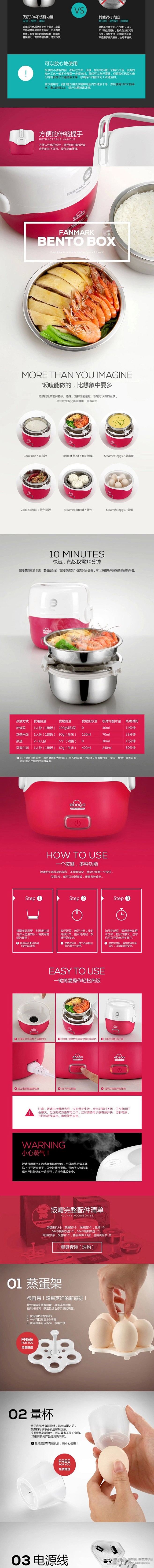 饭唛便当饭盒详情页设计欣赏-淘宝装修,店...